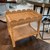 Serena And Lily "Scallop" Rattan Side Table 25" x 18" x 25.5"H
