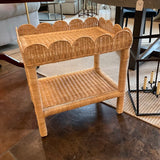 Serena And Lily "Scallop" Rattan Side Table 25" x 18" x 25.5"H