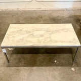 Original Knoll Florence Coffee Table With Marble Top 45"L x 22.5"D x 17"H