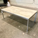 Original Knoll Florence Coffee Table With Marble Top 45"L x 22.5"D x 17"H