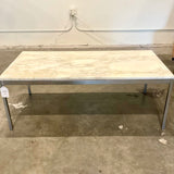 Original Knoll Florence Coffee Table With Marble Top 45"L x 22.5"D x 17"H