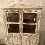 Distressed Glass Front Cabinet 36.5" W X 17" D X 57" T