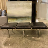 Restoration Hardware 1960 Link Leather Bench 65.5 " W X 22.5 D X 18.5" T