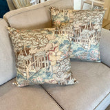 Pair of Custom Pillows in GP& J Baker Ruskin Cotten Teal Fabric 19" X 19 "