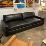 Restoration Hardware Maxwell Sofa In Black Leather 106"L x 44"D x 36"H