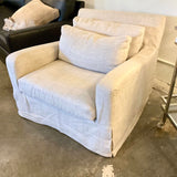 Restoration Hardware Swivel Club Chair Some Small Stains 38"W x 40"D x 30"T
