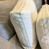 Pair of Linen Pillows w/ Custom Striped Trim 22" x 22"