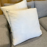 Pair of Linen Pillows w/ Custom Striped Trim 22" x 22"