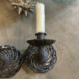 Pair of Iron & Anituqed Mirrored Sconces 6"Diam x 10"T