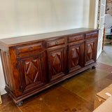 Large Italian Style Four Door Credenza 87"L x 20"D x 40"H