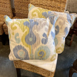 Pair of Ikat Pillows 18" X 18"