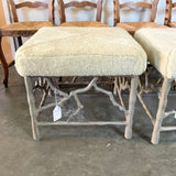 Iron And Shearling Bench 22" x 22" x 20"H
