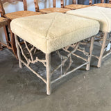 Iron And Shearling Bench 22" x 22" x 20"H
