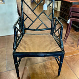 Chippendale Bamboo Style Arm Chair with Caned Seat 23"W x 20"D x 37"T Back - 27"T Arm