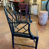 Chippendale Bamboo Style Arm Chair with Caned Seat 23"W x 20"D x 37"T Back - 27"T Arm