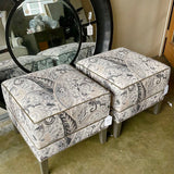 Ethan Allen Upholstered Ottoman 19" x 19" x 18"H