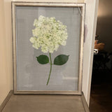 Framed Print Of Hydrangea On Burlap 13" Wx 17"T