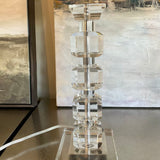Pair Of Wildwood Cut Crystal Lamps 24.5" To Finial