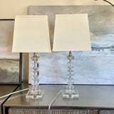 Pair Of Wildwood Cut Crystal Lamps 24.5" To Finial