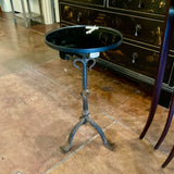 Iron Cocktail Table w/ Mirrored Top 10.75"Diam x 19.75" T