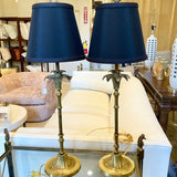 Pair of Brass Palm Lamps 25"T