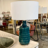 Green Ceramic Mid Century Modern Lamp 21.5"T x 14"W