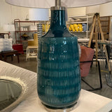 Green Ceramic Mid Century Modern Lamp 21.5"T x 14"W