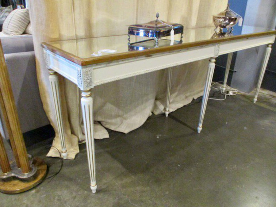 Long French Console With Mirrored Top 87"L x 20"D x 33"T