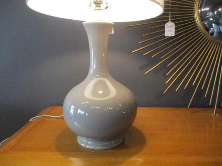 Grey Ceramic Lamp 28"T To Finial FINAL SALE PRICE