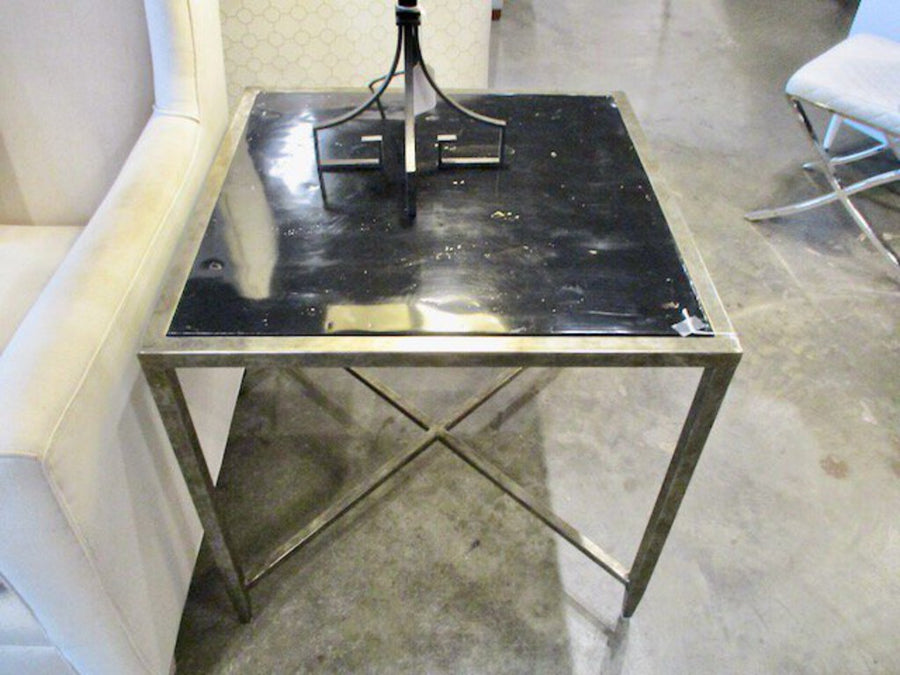 Acquisitions Accent Table With Black Polished Top 26"W x 26"D x 25.5"T FINAL SALE PRICE