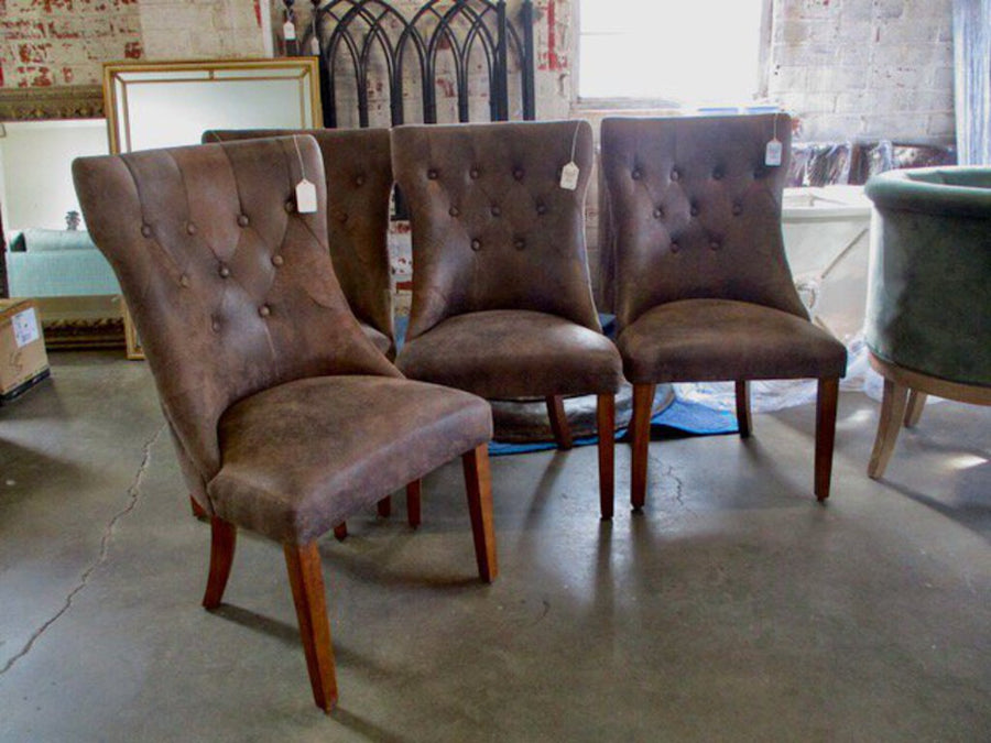 Set Of Four Priced EACH Dining Chair In Faux Leather 22.5"W x 17.5"D x 39.5"T