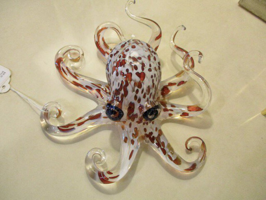 Signed Michael Hopko Art Glass Octopus