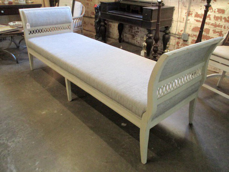 Antique French Daybed With Rosemary Hallgarten Fabric 89.5"L x 29"W x 33.5"T