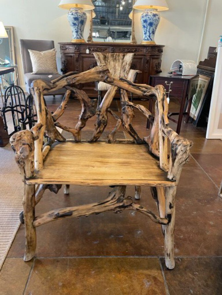 Handcrafted Rustic Root Chair 28.5"W x 20"D x 34"T