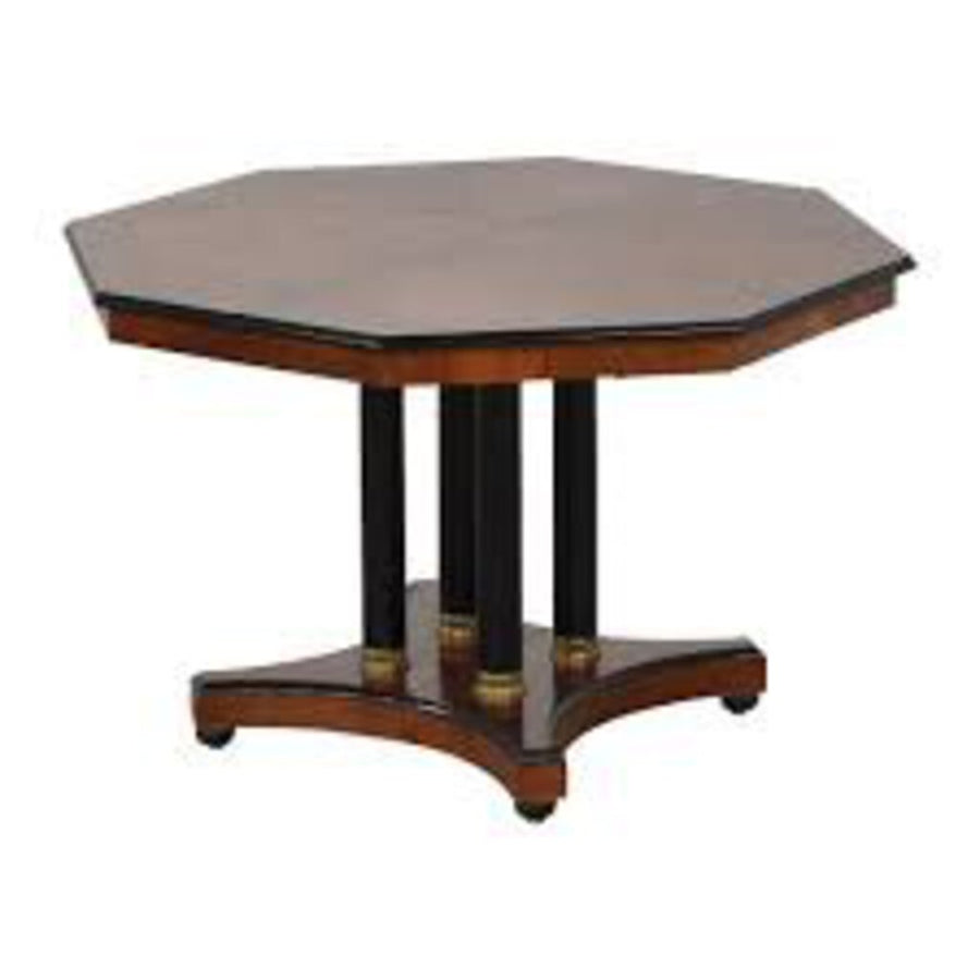 Century Furniture Octagon Expanding Dining Table With Two Leaves In Mahogany 46"Diam Closed x 82"Open x 29.5"Tall