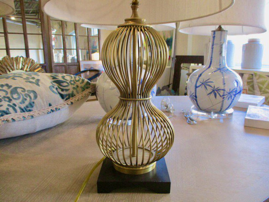 Pair Of Wildwood Gold Birdcage Lamps 30"Tall to Finial