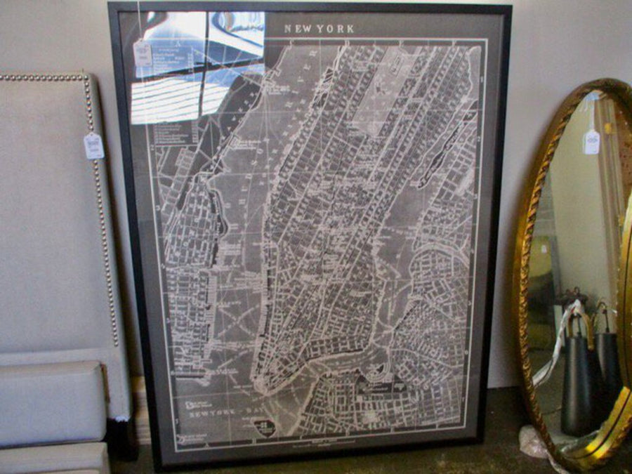 Restoration Hardware Map Of N.Y 43.5" wide x 53.5"Tall