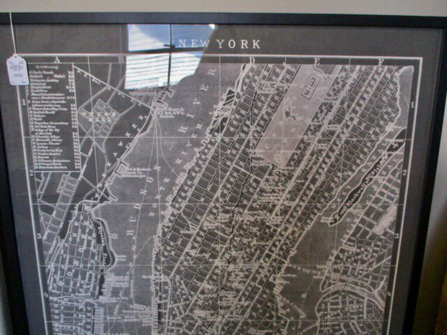 Restoration Hardware Map Of N.Y 43.5" wide x 53.5"Tall