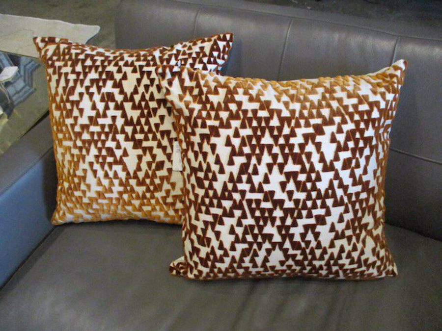 Pair Of Donghia Cut Velvet Pillows