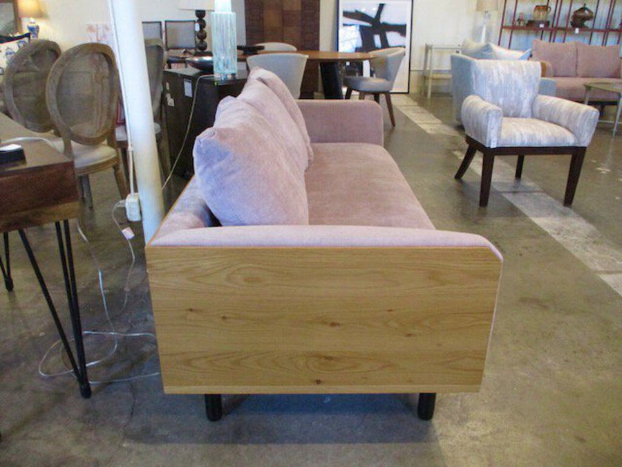 Joybird Velvet Sofa With Bamboo Sides 83.5" W x 32.5" Deep x 33" T