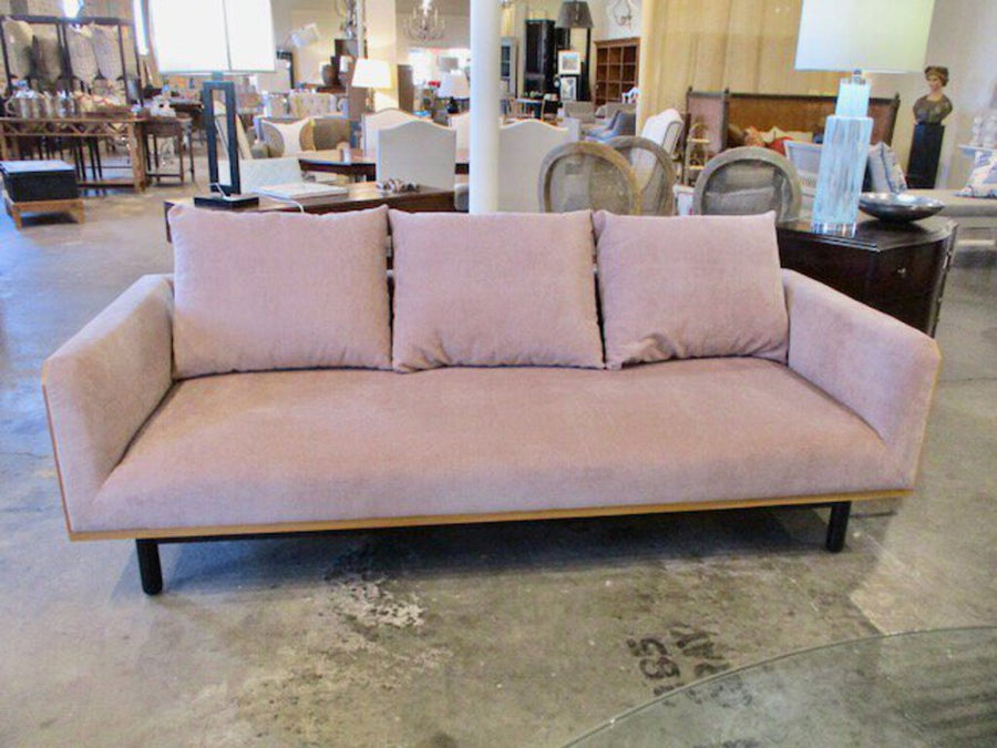 Joybird Velvet Sofa With Bamboo Sides 83.5" W x 32.5" Deep x 33" T