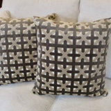 Pair Of Custom Pillows In DeLeo Rubin Cut Velvet Fabric 20"x 20"