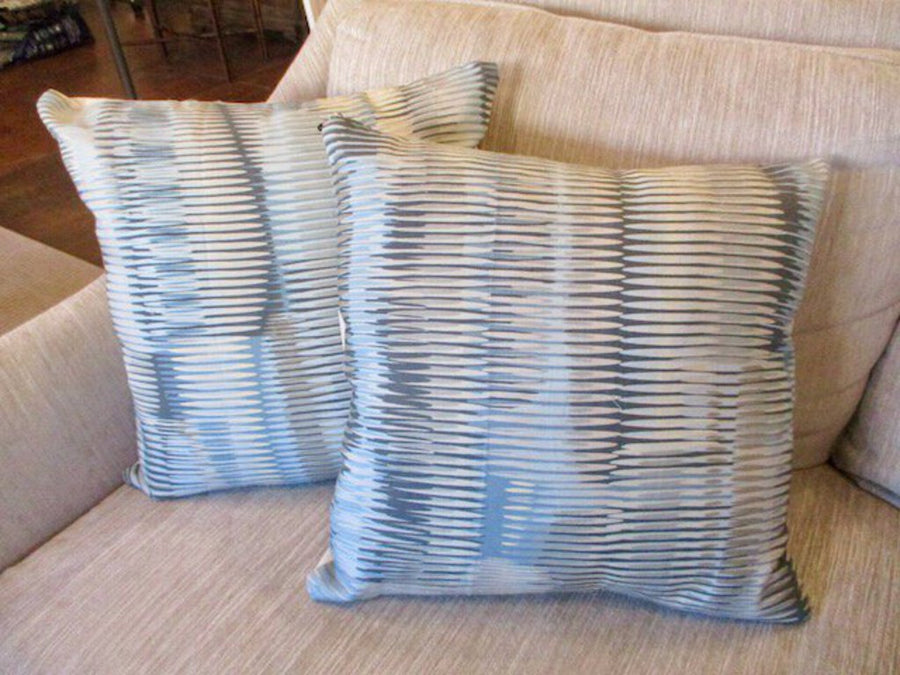 Pair Of Custom Thibaut Alacantara Fabric Pillows 20" x 20"
