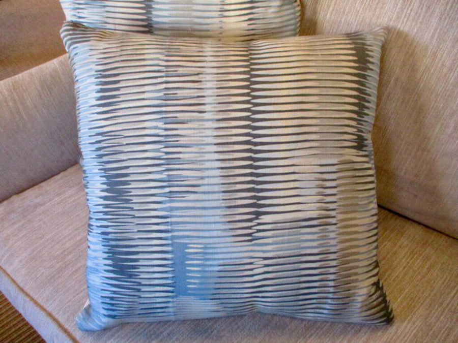 Pair Of Custom Thibaut Alacantara Fabric Pillows 20" x 20"