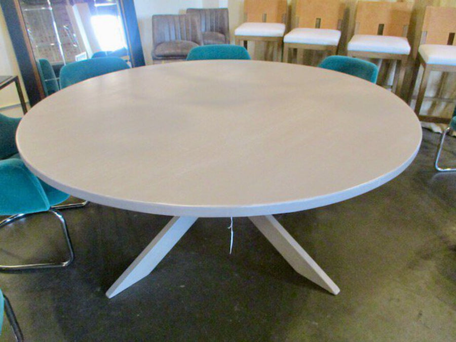 Round Pedestal Dining Table w/ Grey Finish 72" Diam. x 29" T